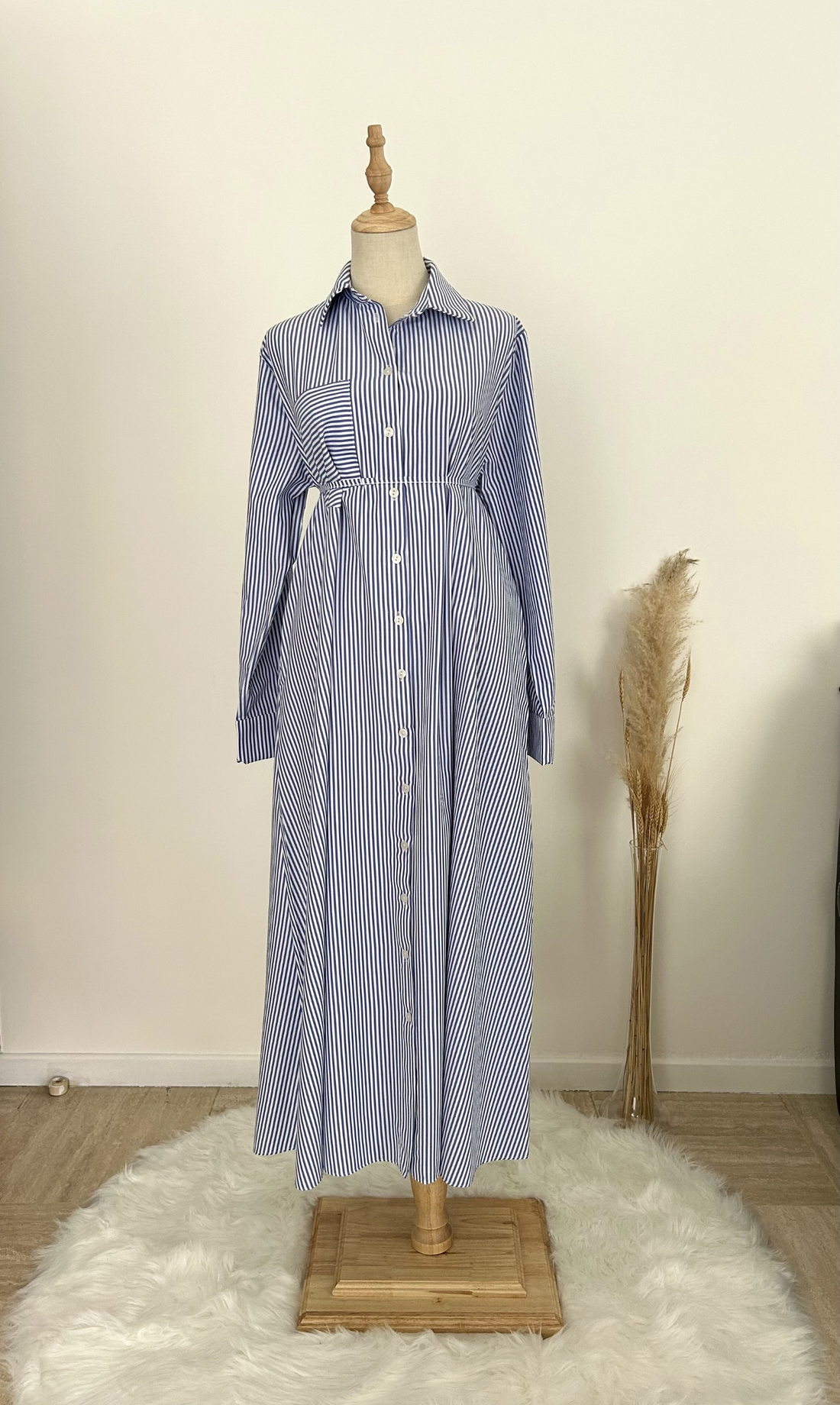 Gestreiftes Hemdblusenkleid